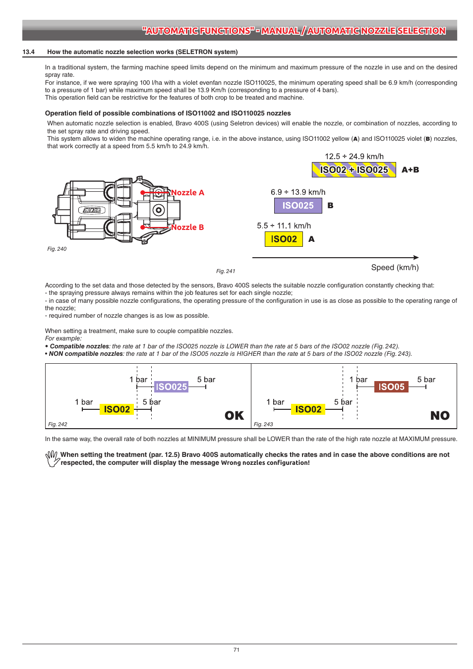 4 how the automatic nozzle selection works, Seletron system) | ARAG Bravo 400S Seletron User Manual | Page 71 / 120