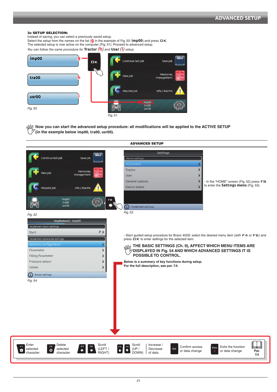 Advanced setup | ARAG Bravo 400S Crop sprayer User Manual | Page 21 / 112