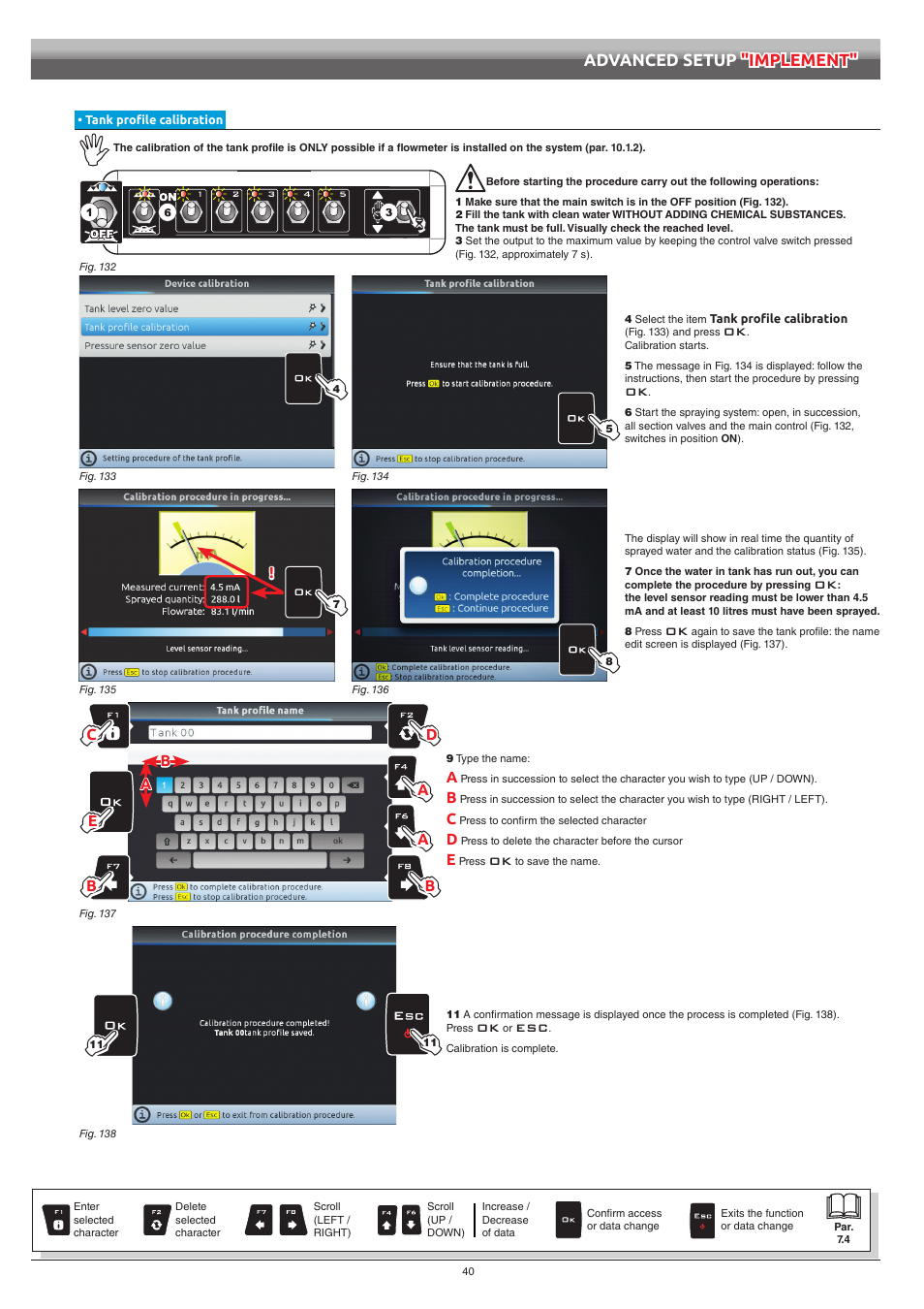 Tank profile calibration | ARAG Bravo 400S Crop sprayer User Manual | Page 40 / 112