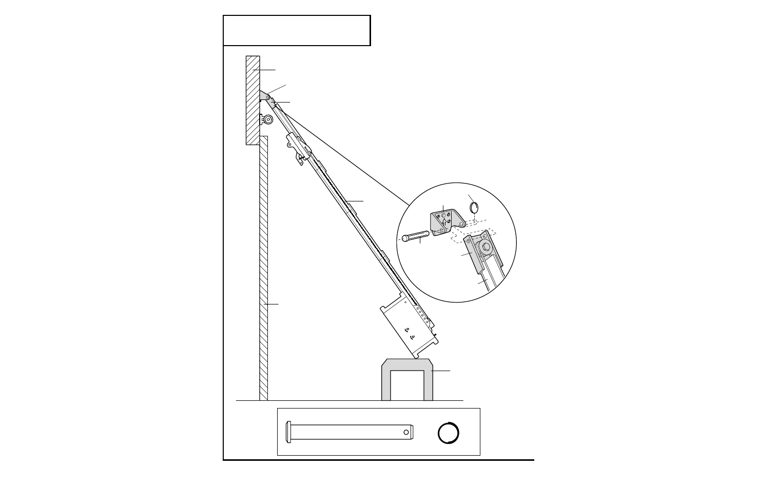 3) attach the t-rail to the header bracket, Installation step 3, Attach the t-rail to the header bracket | Hardware shown actual size | Chamberlain 5100-2K User Manual | Page 15 / 40