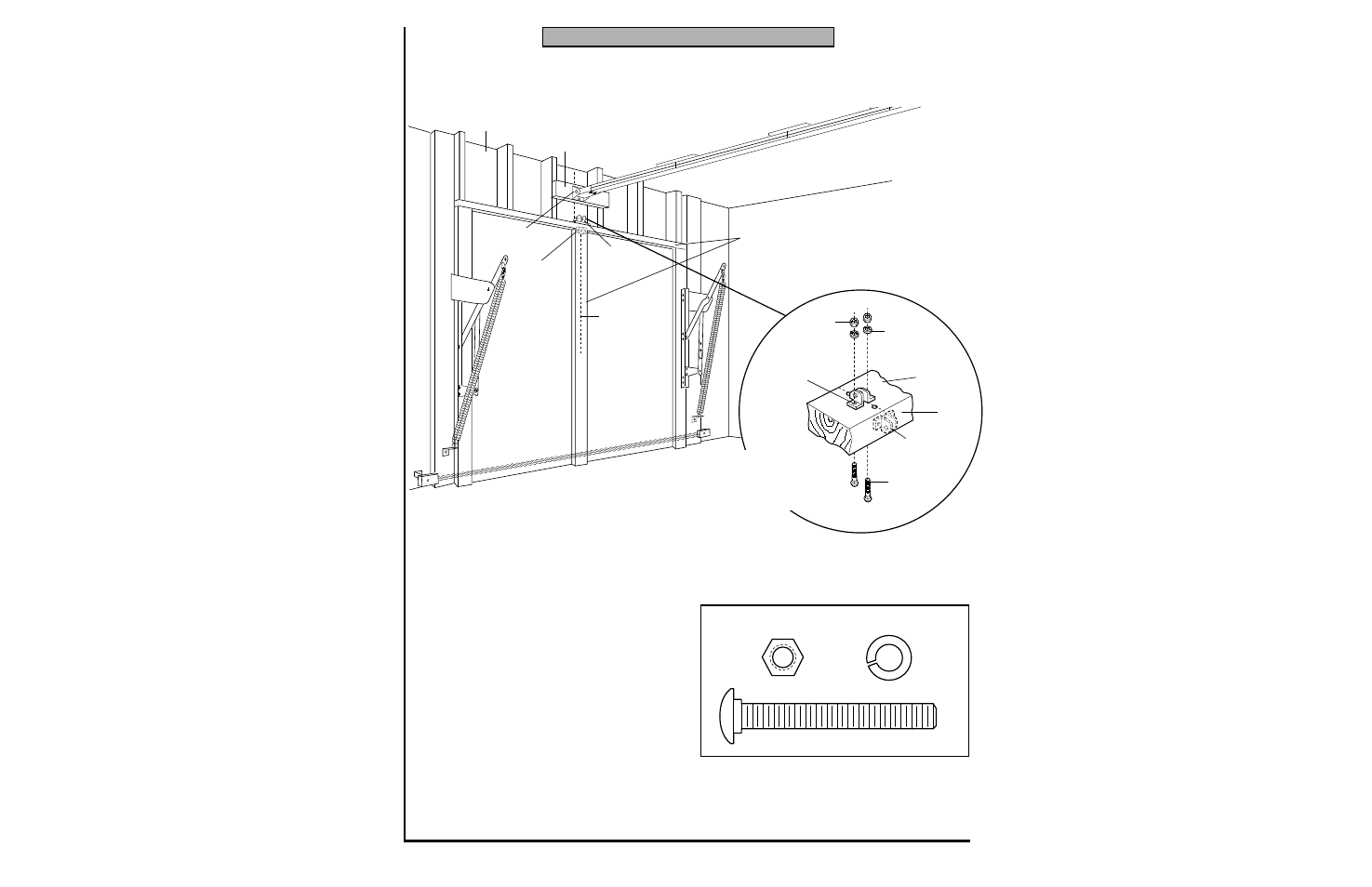 All one-piece door installation procedure, Hardware shown actual size | Chamberlain 5100-2K User Manual | Page 26 / 40