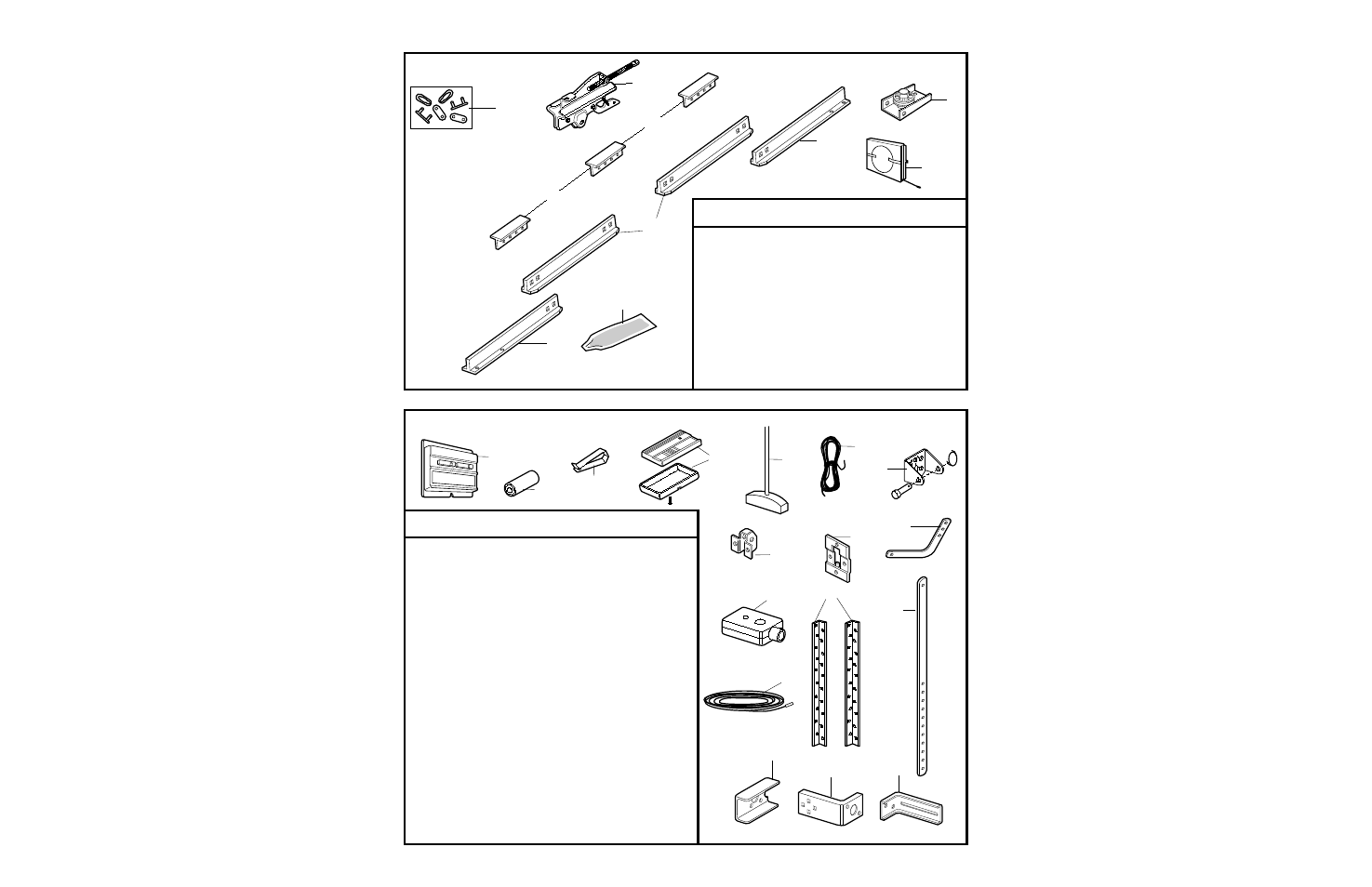 Repair parts, Rail assembly parts, Installation parts | Rail assembly parts installation parts | Chamberlain 5100-2K User Manual | Page 36 / 40