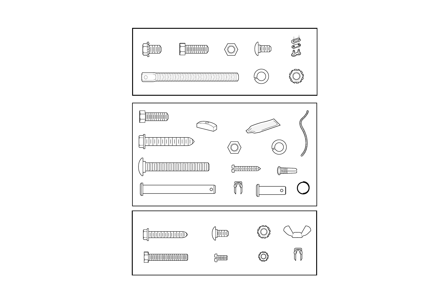 Hardware, Assembly hardware installation hardware, Safety reversing sensor installation hardware | Chamberlain 5100-2K User Manual | Page 7 / 40