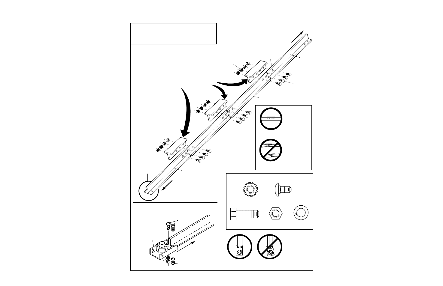 Assembly section, Assembly step 1, Right wrong | Chamberlain 5100-2K User Manual | Page 8 / 40