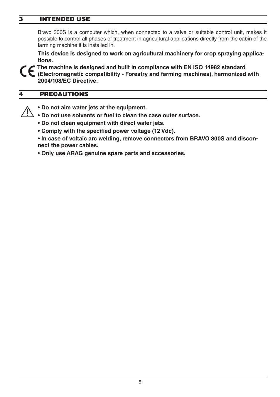 ARAG BRAVO 300S - Multi-row crop sprayers, Direct connection / RCU Installation - Software ver User Manual | Page 5 / 24