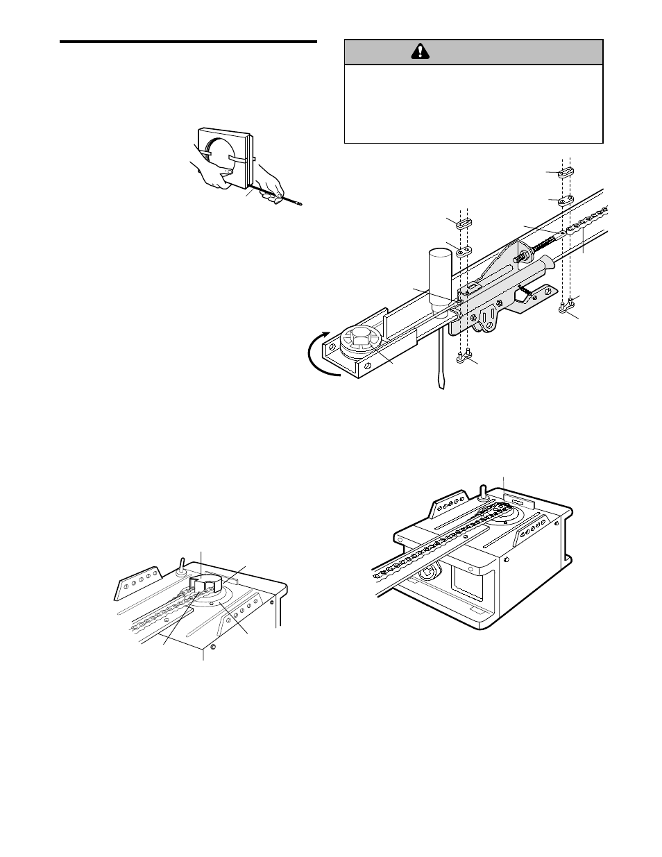 Chain and cable, Warning, Assembly step 4 | Chamberlain POWER DRIVE PD600 User Manual | Page 10 / 40