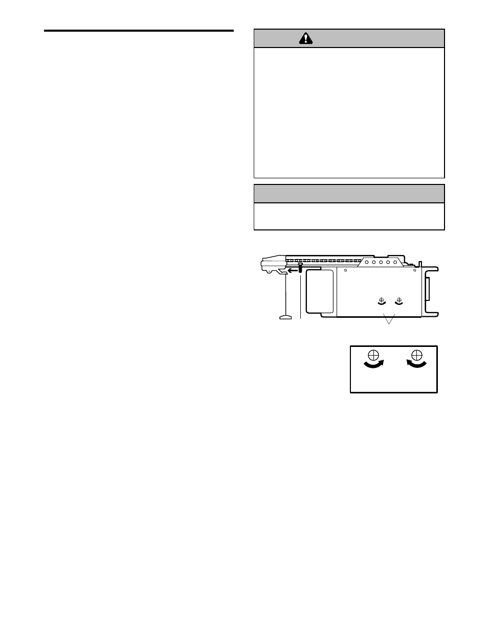 Adjustment section, Up and down limits, Warning | Caution, Adjustment step 1 | Chamberlain POWER DRIVE PD600 User Manual | Page 28 / 40