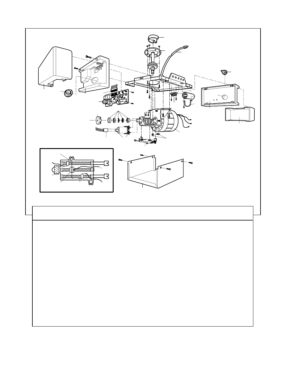 Motor unit assembly parts | Chamberlain POWER DRIVE PD600 User Manual | Page 38 / 40