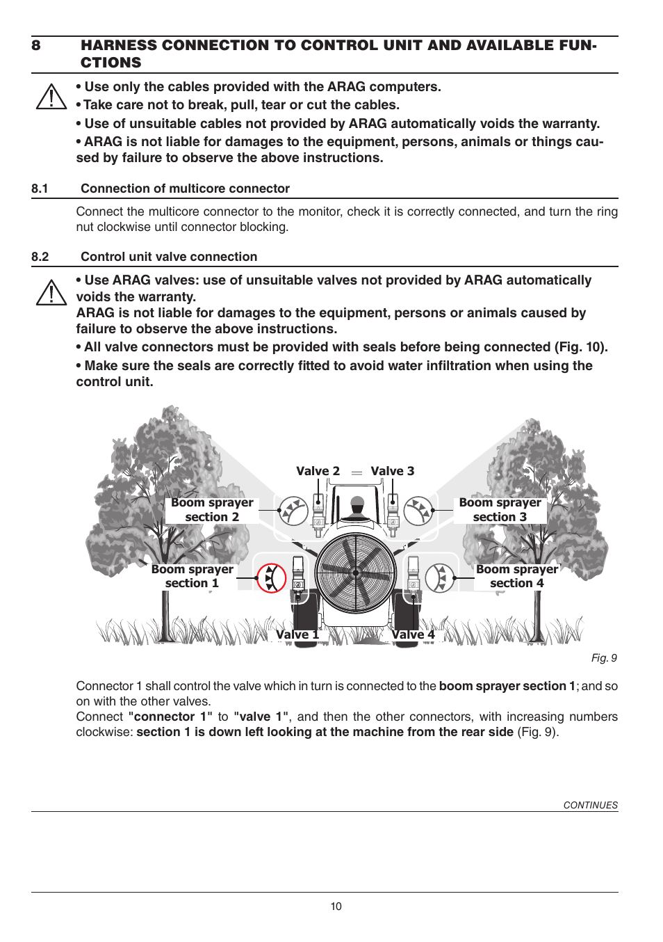 ARAG BRAVO 300S / Orchard sprayer Direct connection Installation - Software ver. 3.x User Manual | Page 10 / 16