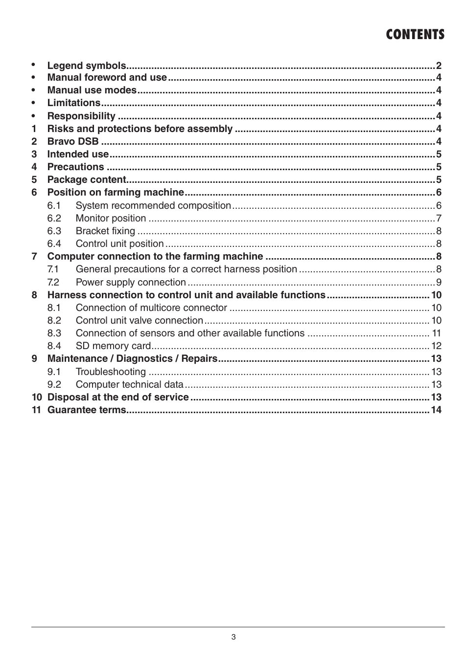ARAG BRAVO 300S / Orchard sprayer Direct connection Installation - Software ver. 3.x User Manual | Page 3 / 16