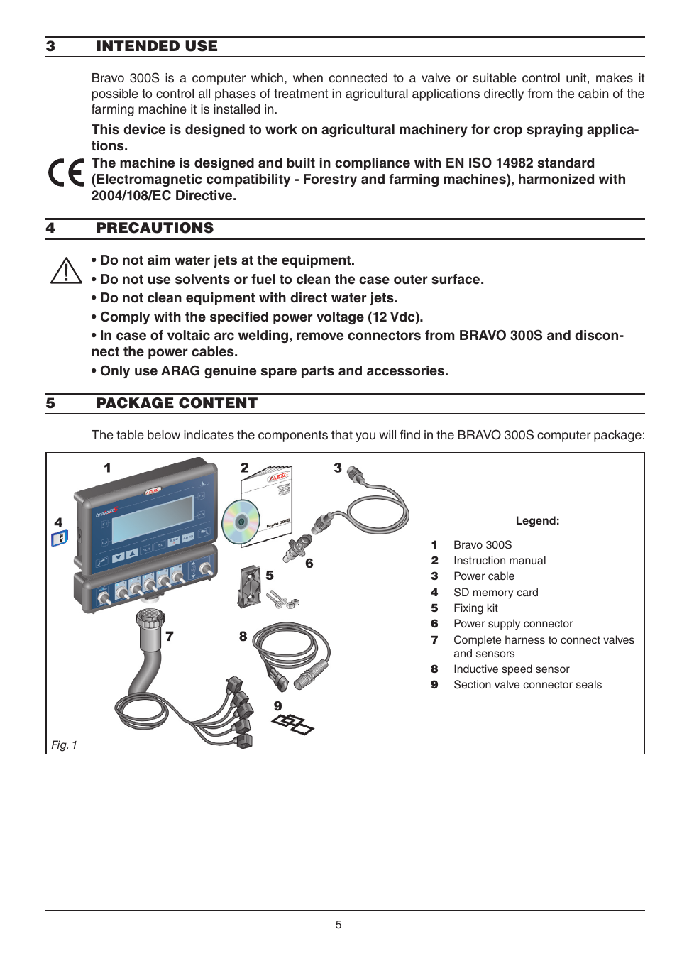 ARAG BRAVO 300S / Orchard sprayer Direct connection Installation - Software ver. 3.x User Manual | Page 5 / 16