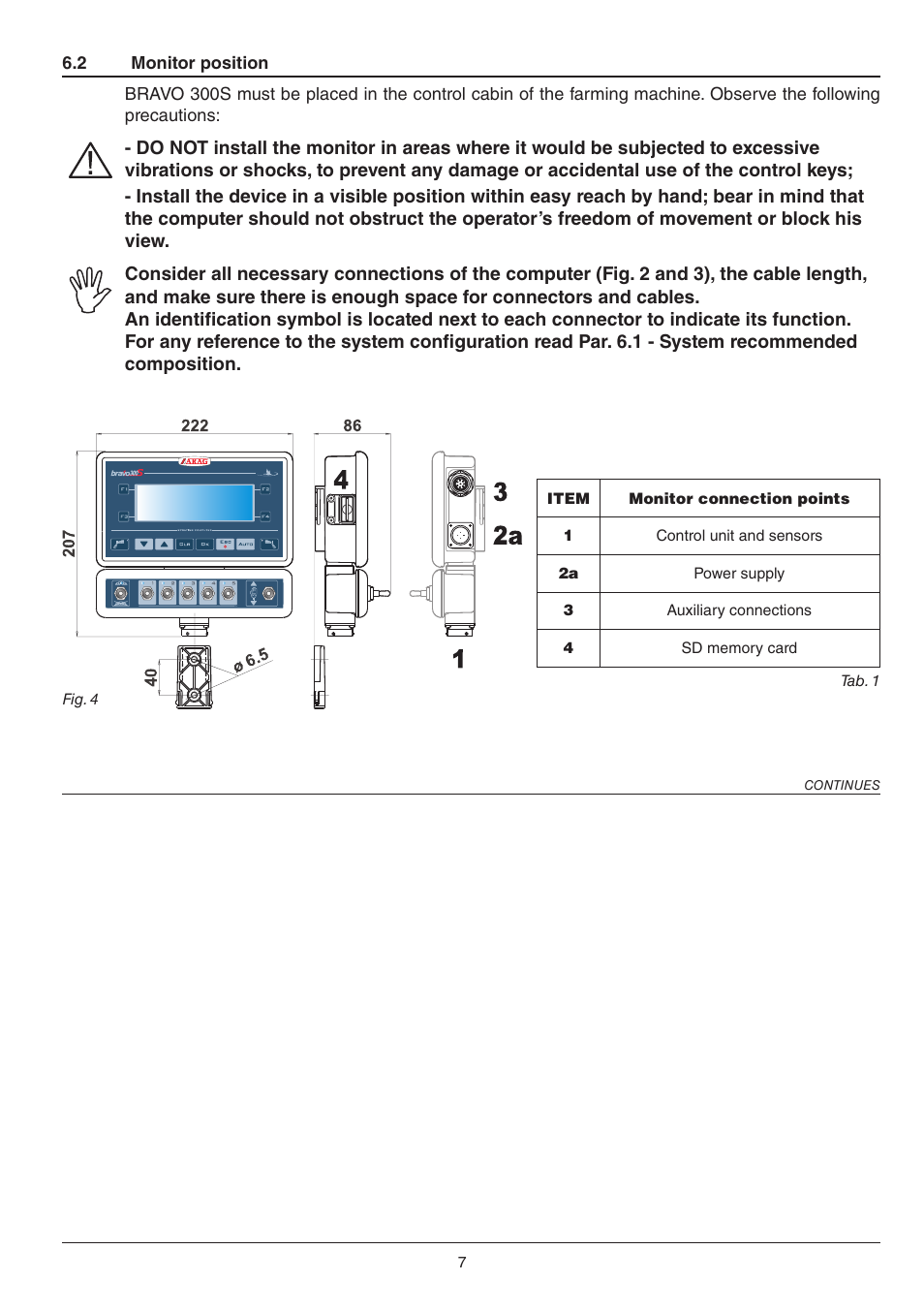 ARAG BRAVO 300S / Orchard sprayer Direct connection Installation - Software ver. 3.x User Manual | Page 7 / 16