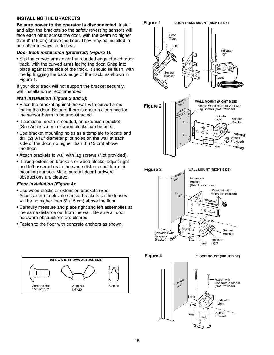 Installing the brackets | Chamberlain Security+ 3900PLD User Manual | Page 15 / 32