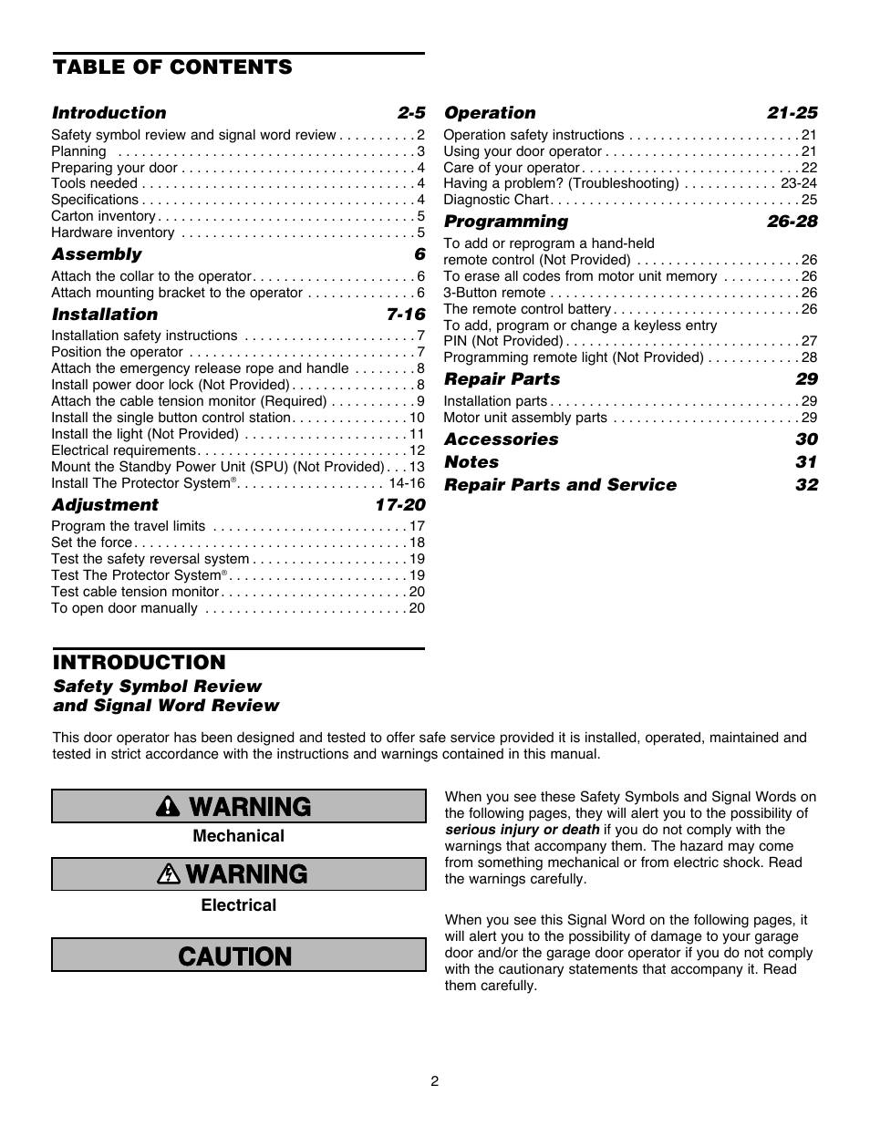 Chamberlain Security+ 3900PLD User Manual | Page 2 / 32