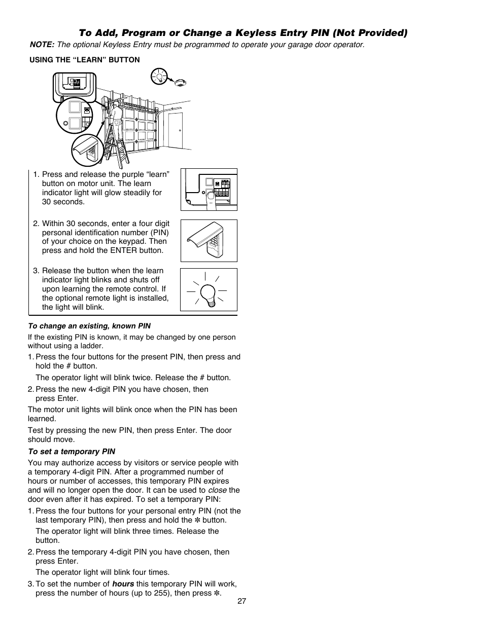 Chamberlain Security+ 3900PLD User Manual | Page 27 / 32