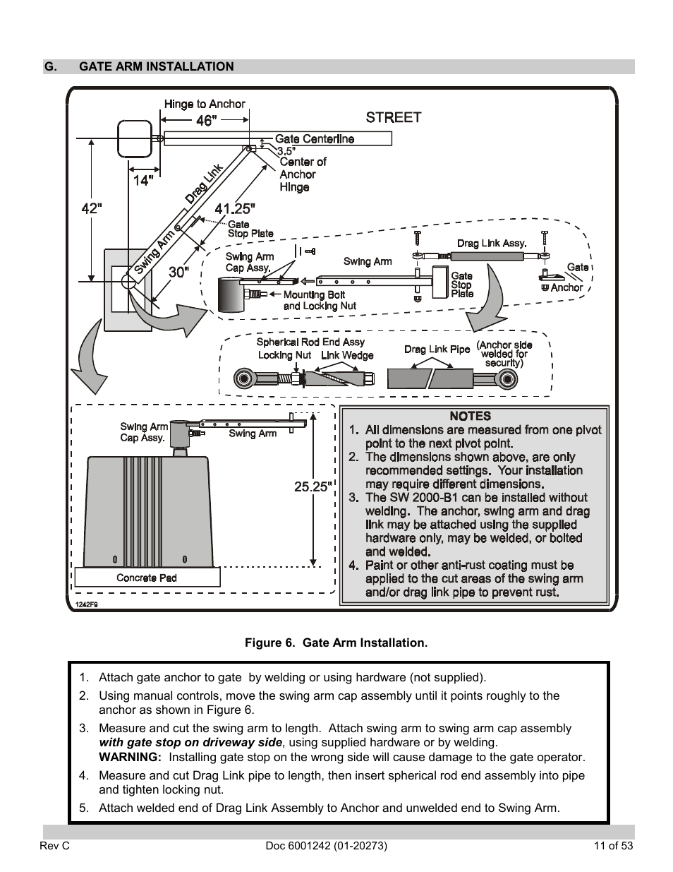 G. gate arm installation | Chamberlain Swing GATE User Manual | Page 12 / 54