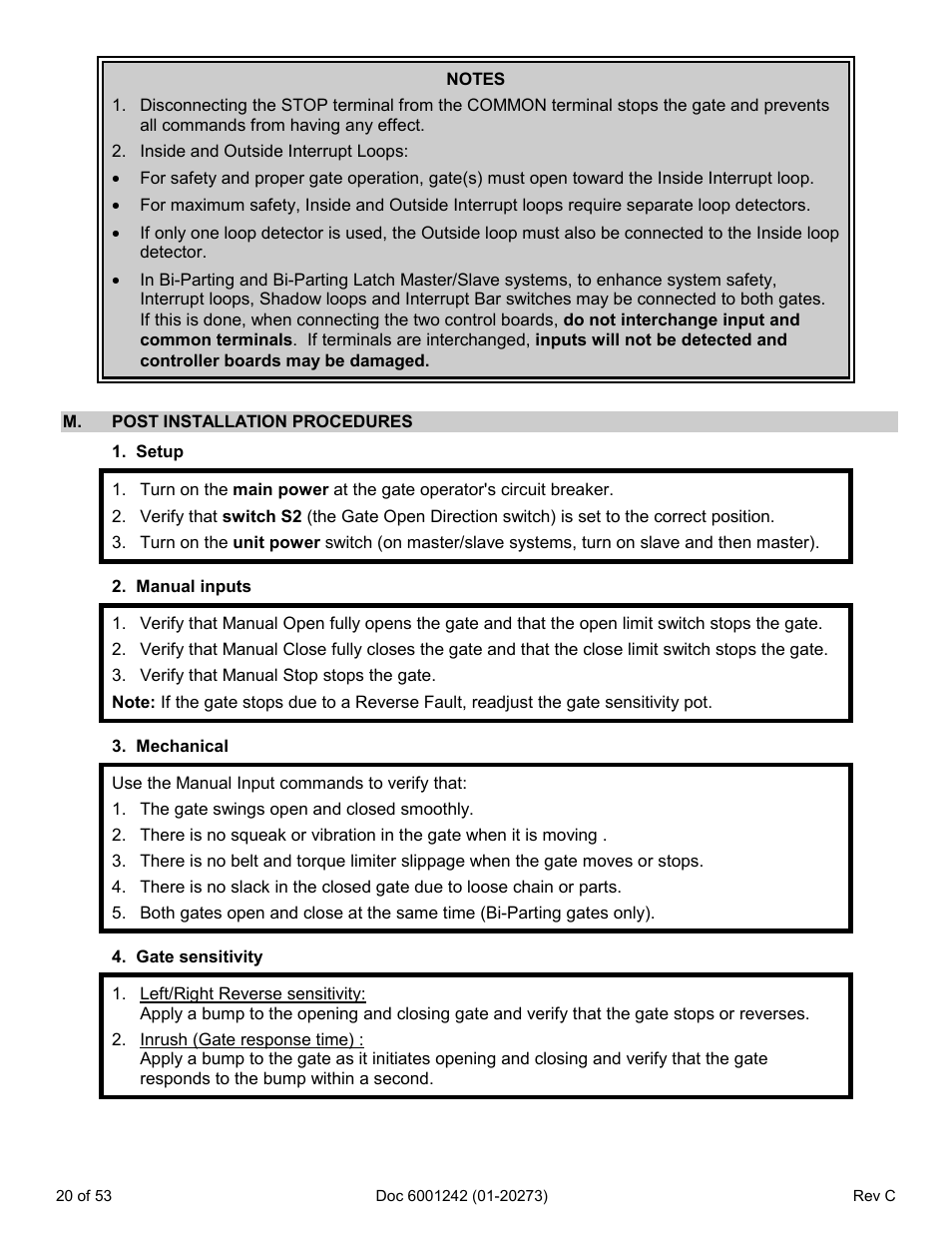 M. post installation procedures | Chamberlain Swing GATE User Manual | Page 21 / 54