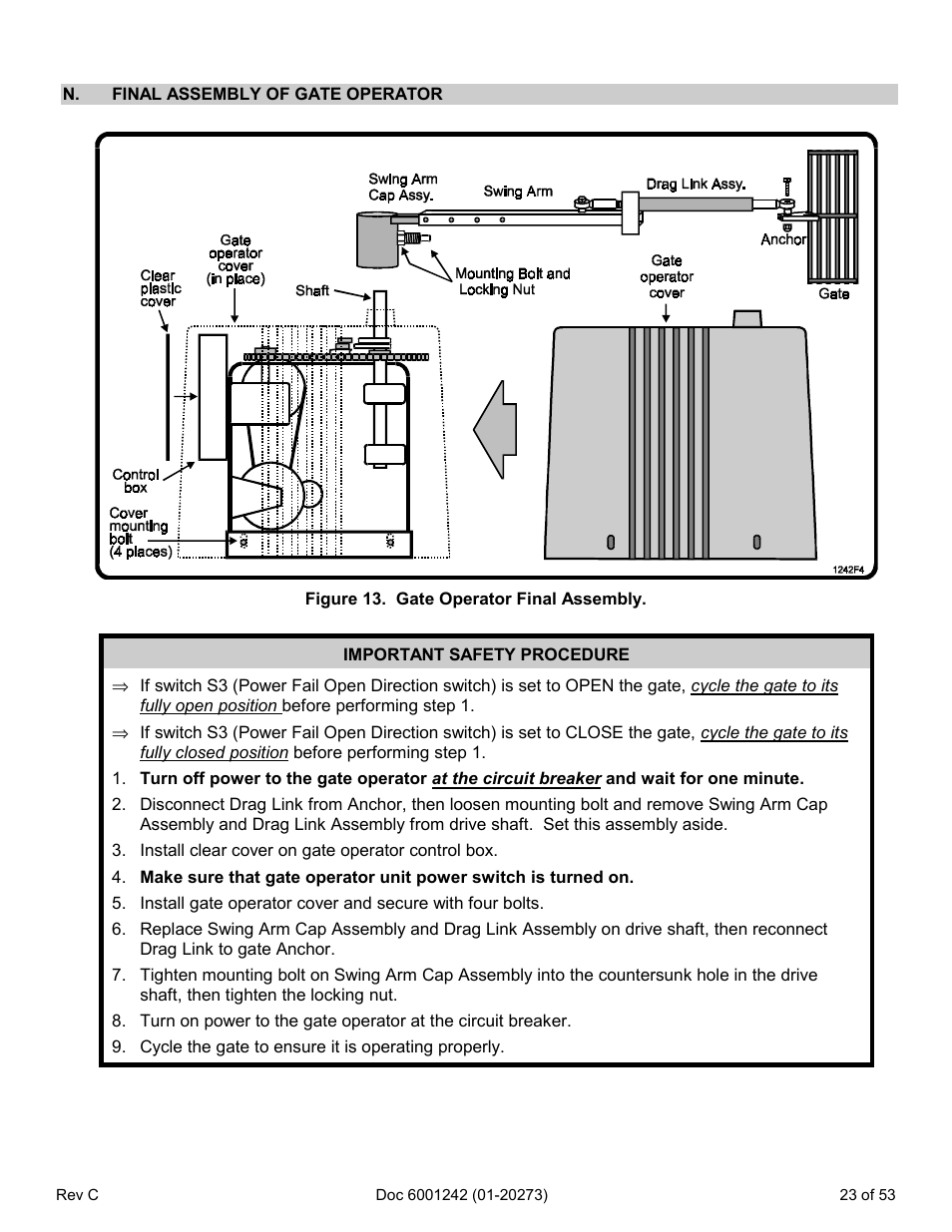 N. final assembly of gate operator | Chamberlain Swing GATE User Manual | Page 24 / 54