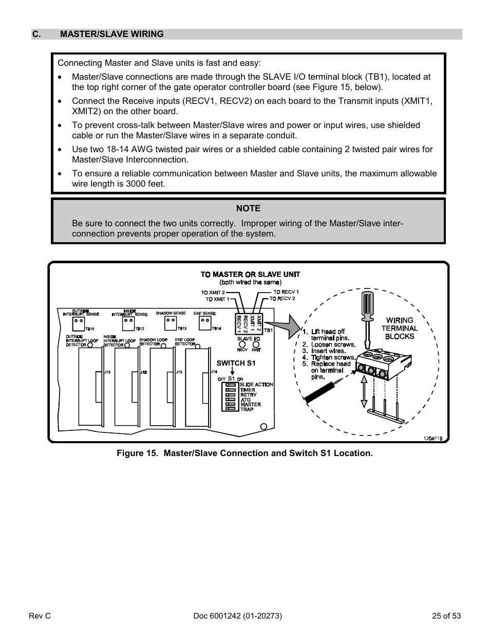 C. master/slave wiring | Chamberlain Swing GATE User Manual | Page 26 / 54