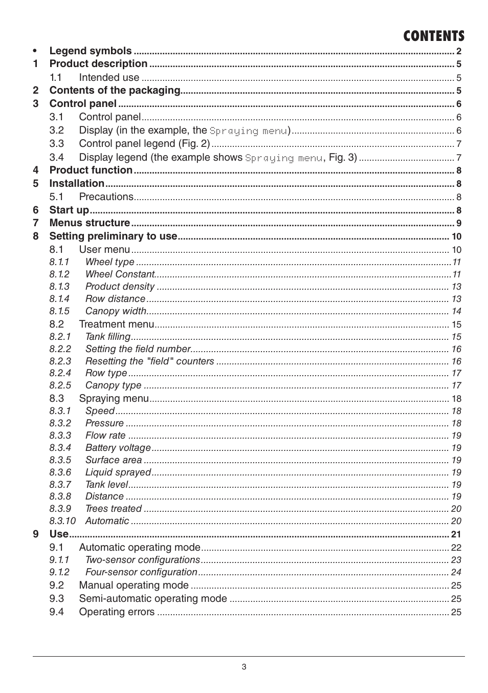 ARAG BRAVO130 User Manual | Page 3 / 32
