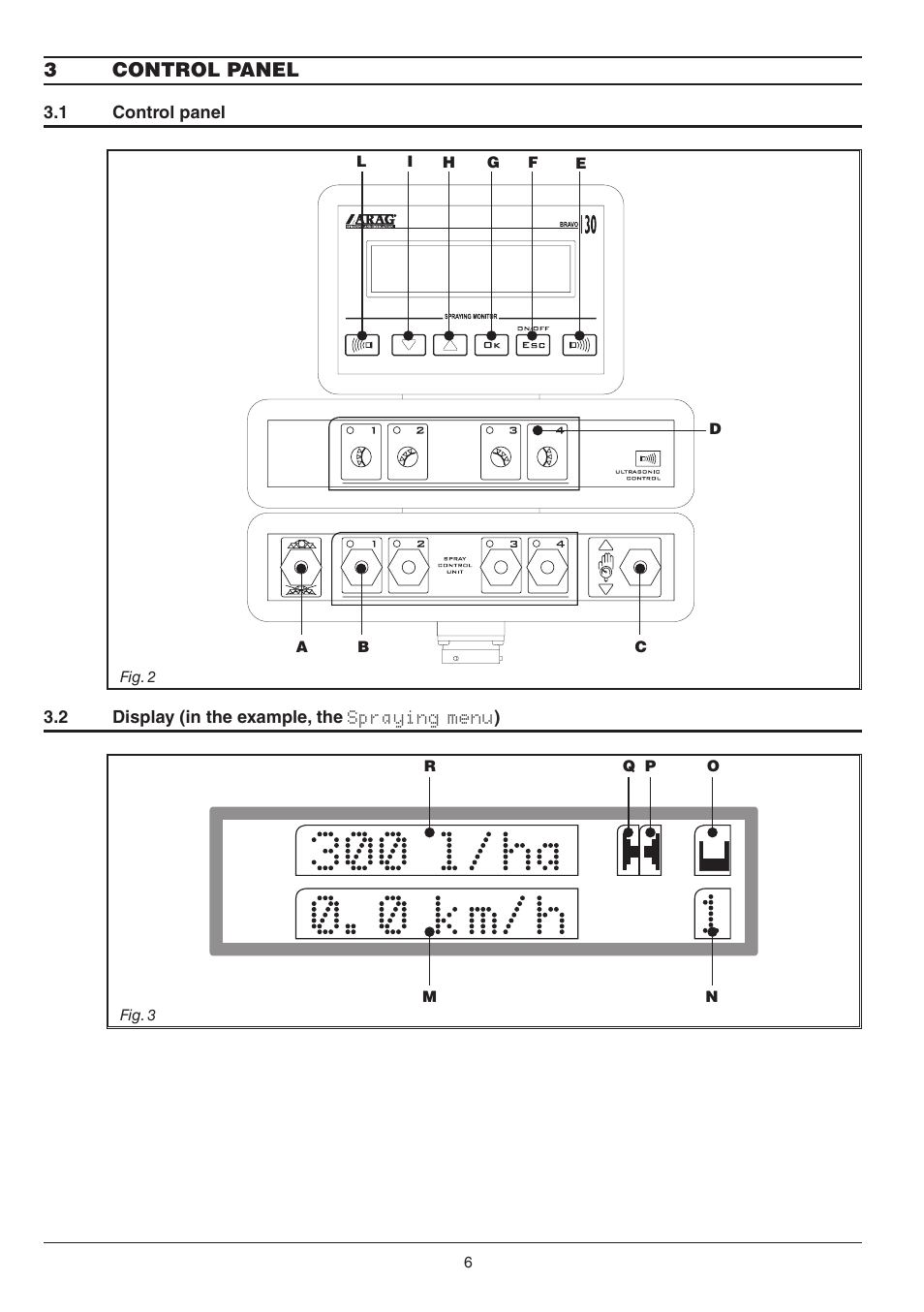 3control panel | ARAG BRAVO130 User Manual | Page 6 / 32