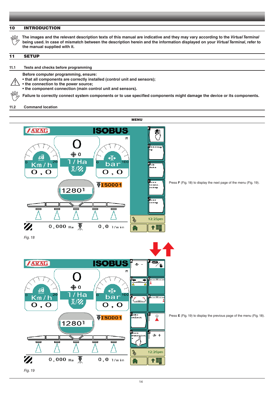 10 introduction, 11 setup, 1 tests and checks before programming | 2 command location | ARAG GCS 3200 User Manual | Page 14 / 48