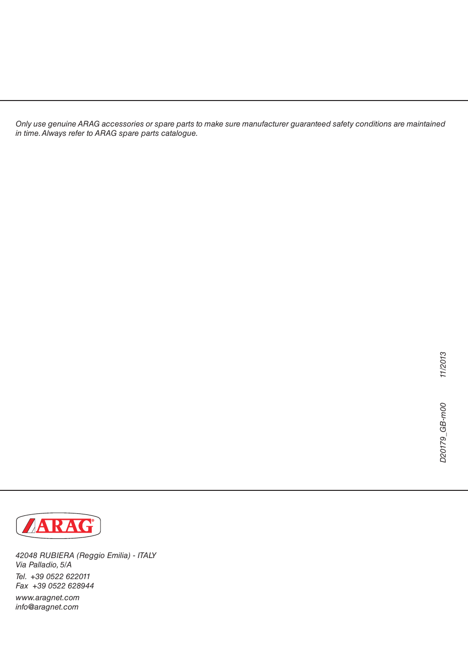 ARAG GCS 3200 User Manual | Page 48 / 48