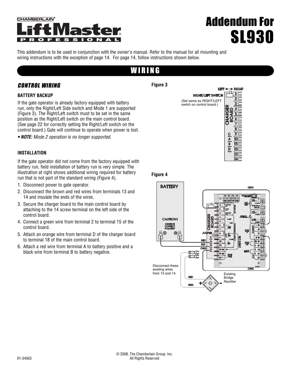 Chamberlain SL930 User Manual | 1 page