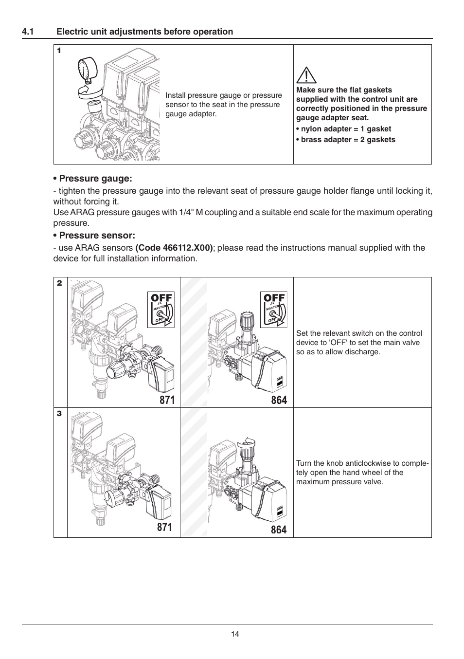 ARAG Electriccontrol unit for crop-spraing application 871 User Manual | Page 14 / 32
