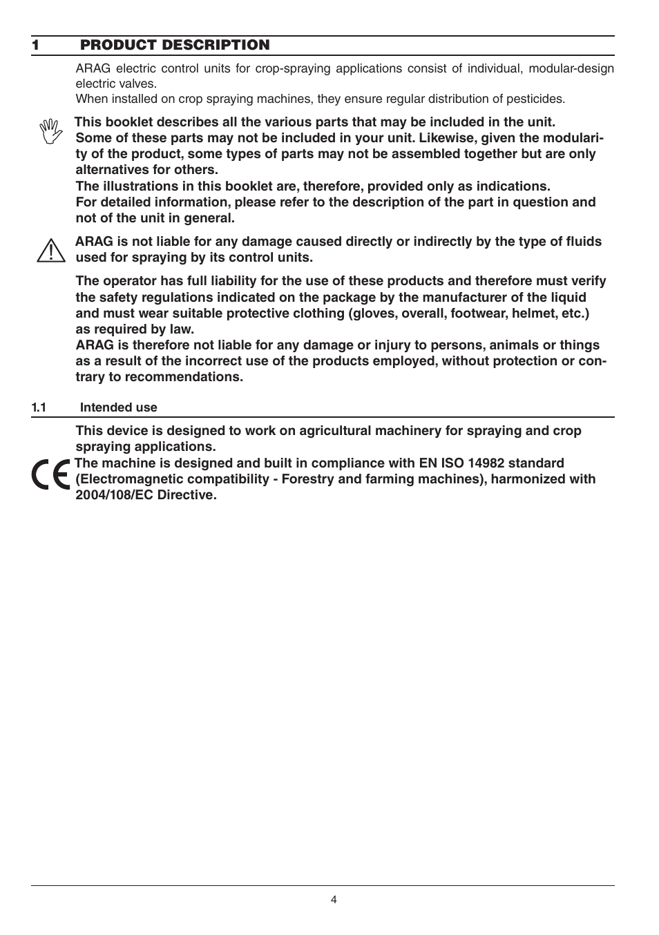 ARAG Electriccontrol unit for crop-spraing application 871 User Manual | Page 4 / 32
