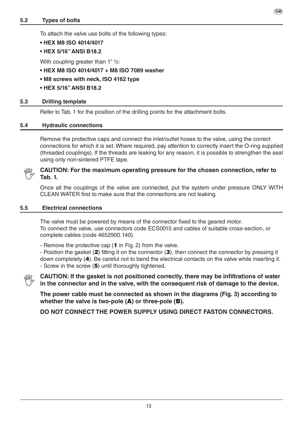 ARAG SERIE 453 Electric ball valve User Manual | Page 13 / 40