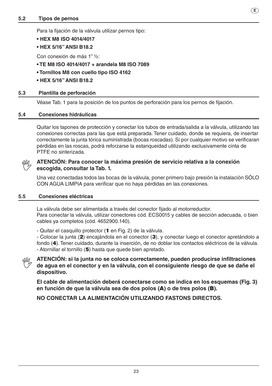 ARAG SERIE 453 Electric ball valve User Manual | Page 23 / 40