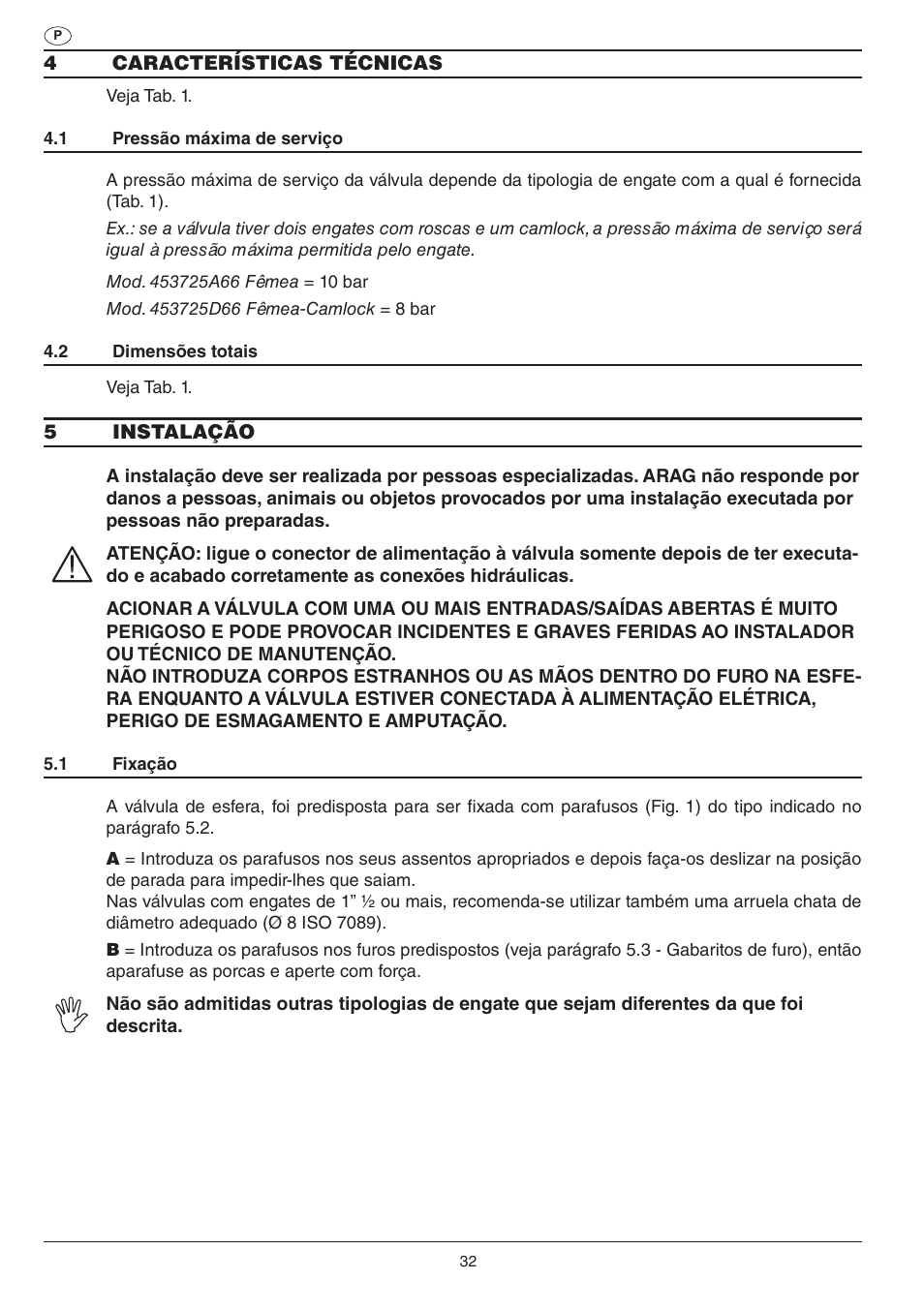 ARAG SERIE 453 Electric ball valve User Manual | Page 32 / 40