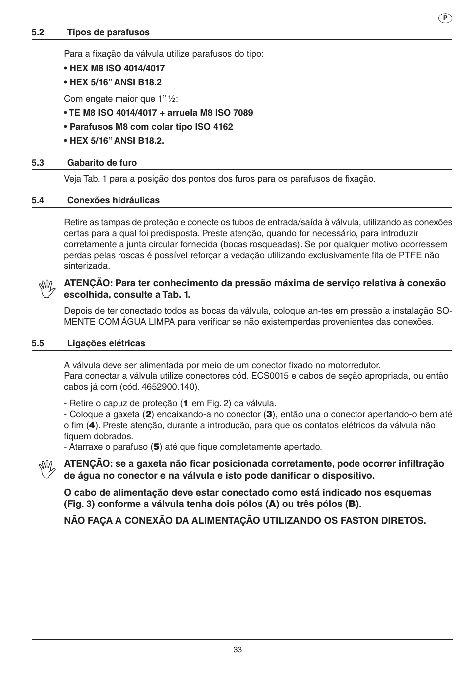 ARAG SERIE 453 Electric ball valve User Manual | Page 33 / 40