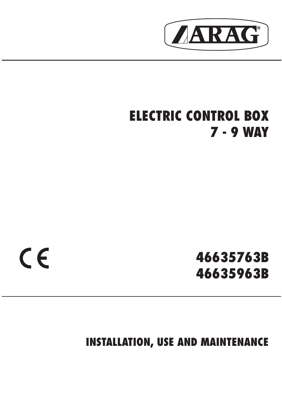 ARAG SERIE 4663 Electric Control Box 7 - 9 User Manual | 20 pages