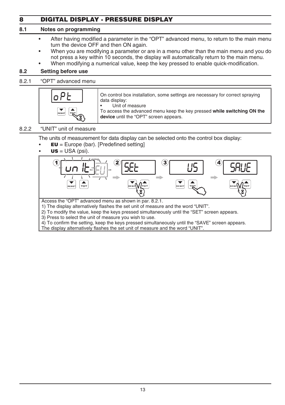 ARAG SERIE 4663 Electric Control Box 7 - 9 User Manual | Page 13 / 20