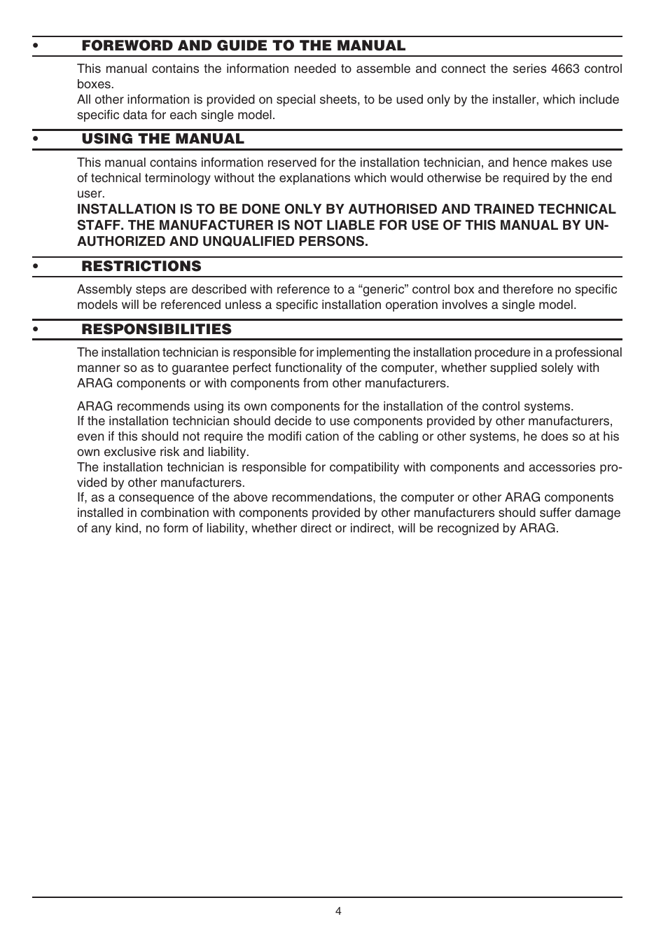 ARAG SERIE 4663 Electric Control Box 7 - 9 User Manual | Page 4 / 20