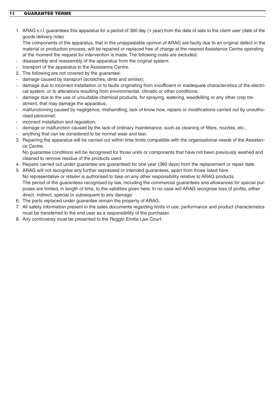 ARAG DIGIWOLF - Power supply version 12V DC User Manual | Page 26 / 28