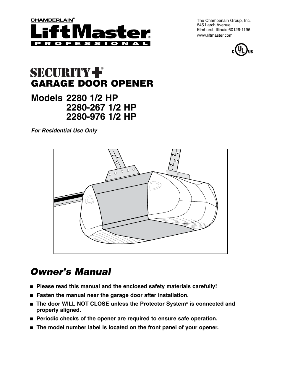 Chamberlain 2280-267 User Manual | 36 pages