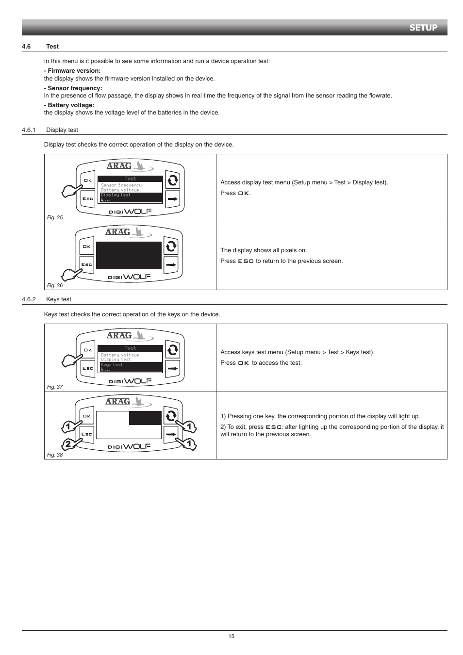 Setup | ARAG DIGIWOLF - Battery powered version User Manual | Page 15 / 24