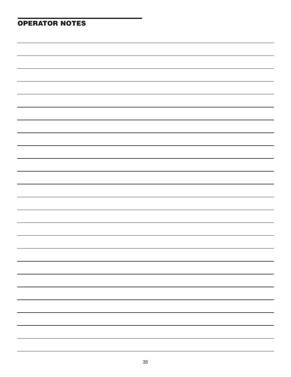 Operator notes | Chamberlain 3800P User Manual | Page 35 / 36