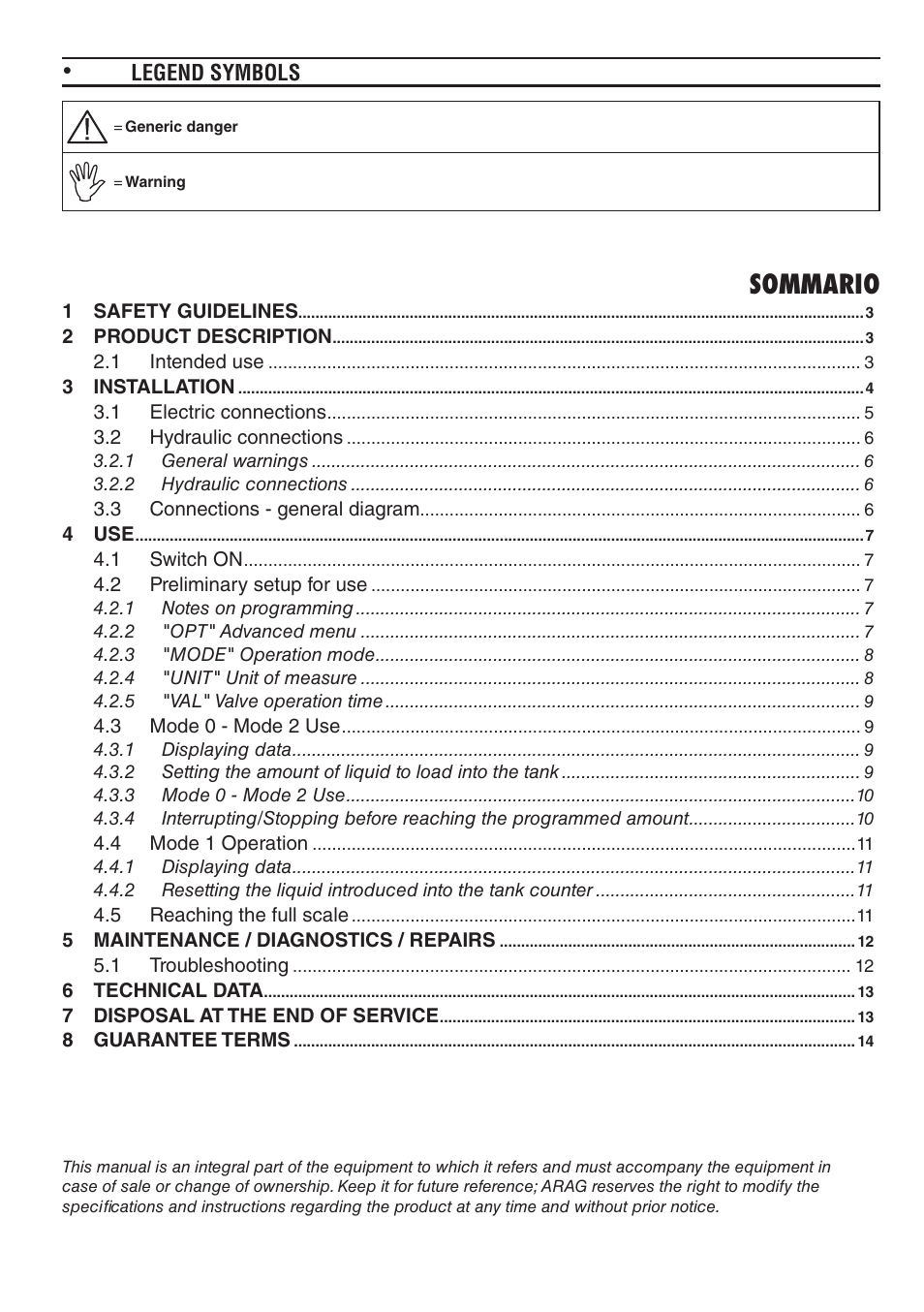 ARAG ORION Tank filling system User Manual | Page 2 / 16