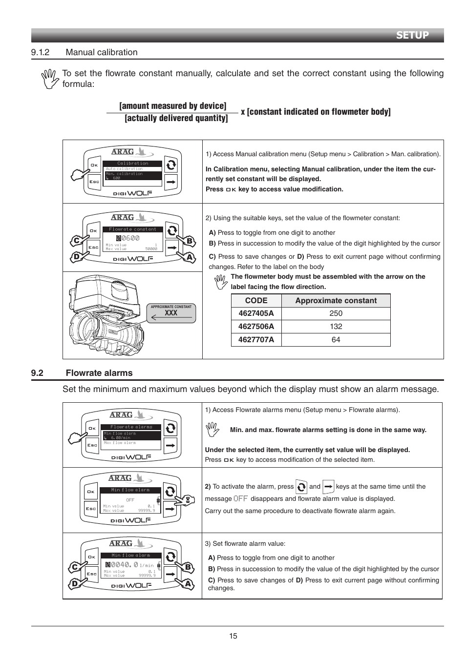 Setup | ARAG Digiwolf Tank filling system User Manual | Page 15 / 28