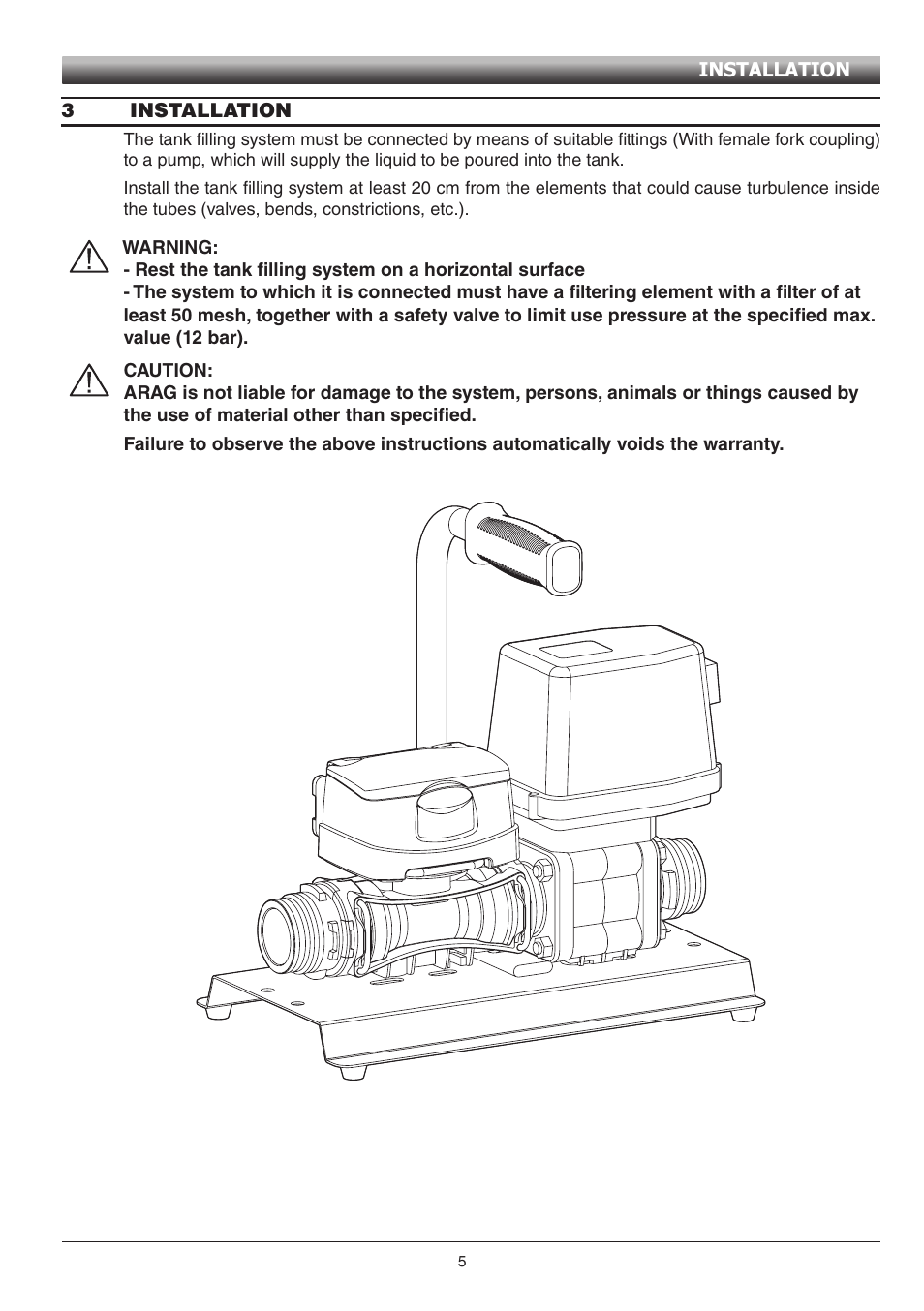 ARAG Digiwolf Tank filling system User Manual | Page 5 / 28