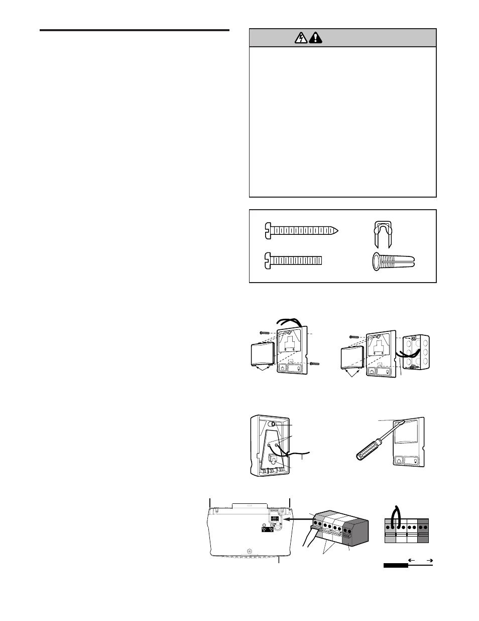 Install the door control, Warning caution warning warning, Installation step 6 | Chamberlain 2265 User Manual | Page 14 / 36