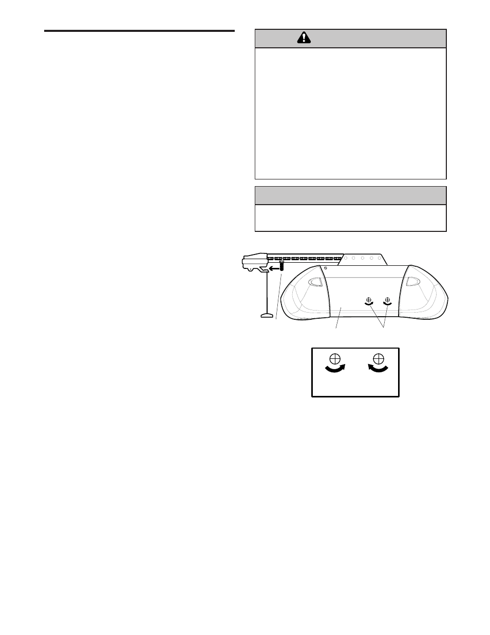 Adjustment, Adjust the up and down travel, Warning caution warning warning | Adjustment step 1 | Chamberlain 2265 User Manual | Page 24 / 36