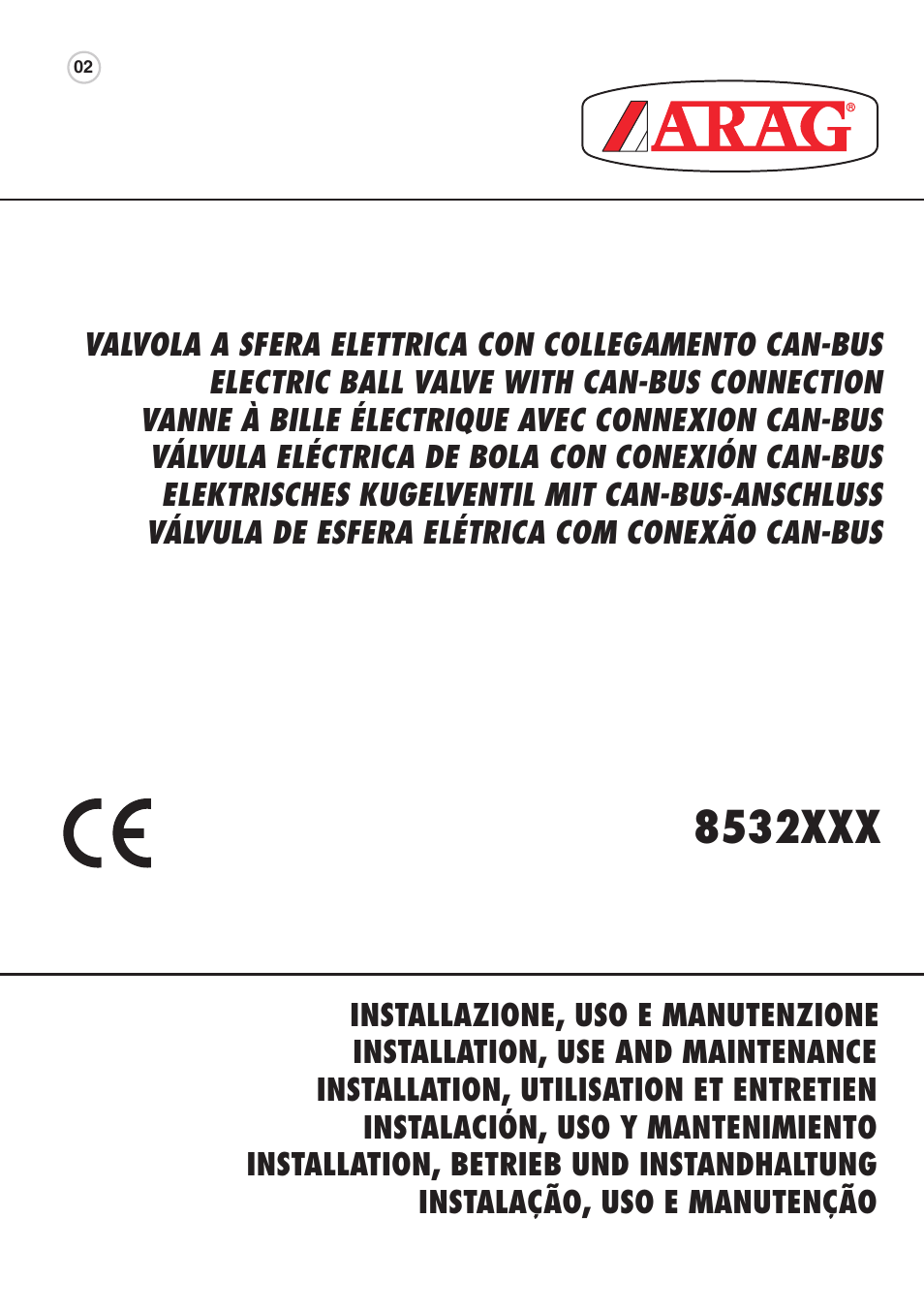 ARAG Electric ball valve with CAN-BUS connection User Manual | 32 pages