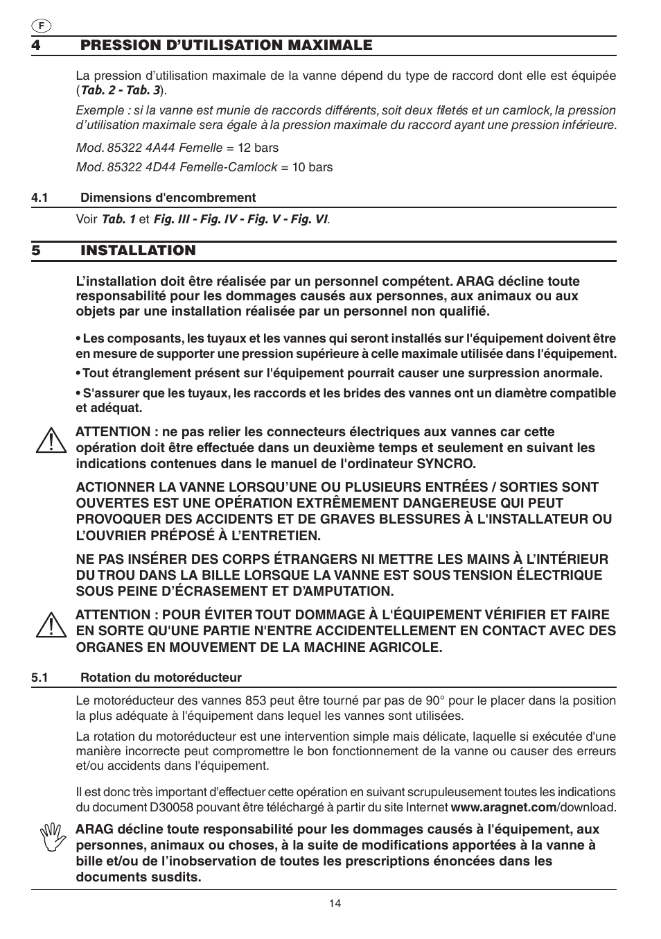 ARAG Electric ball valve with CAN-BUS connection User Manual | Page 14 / 32