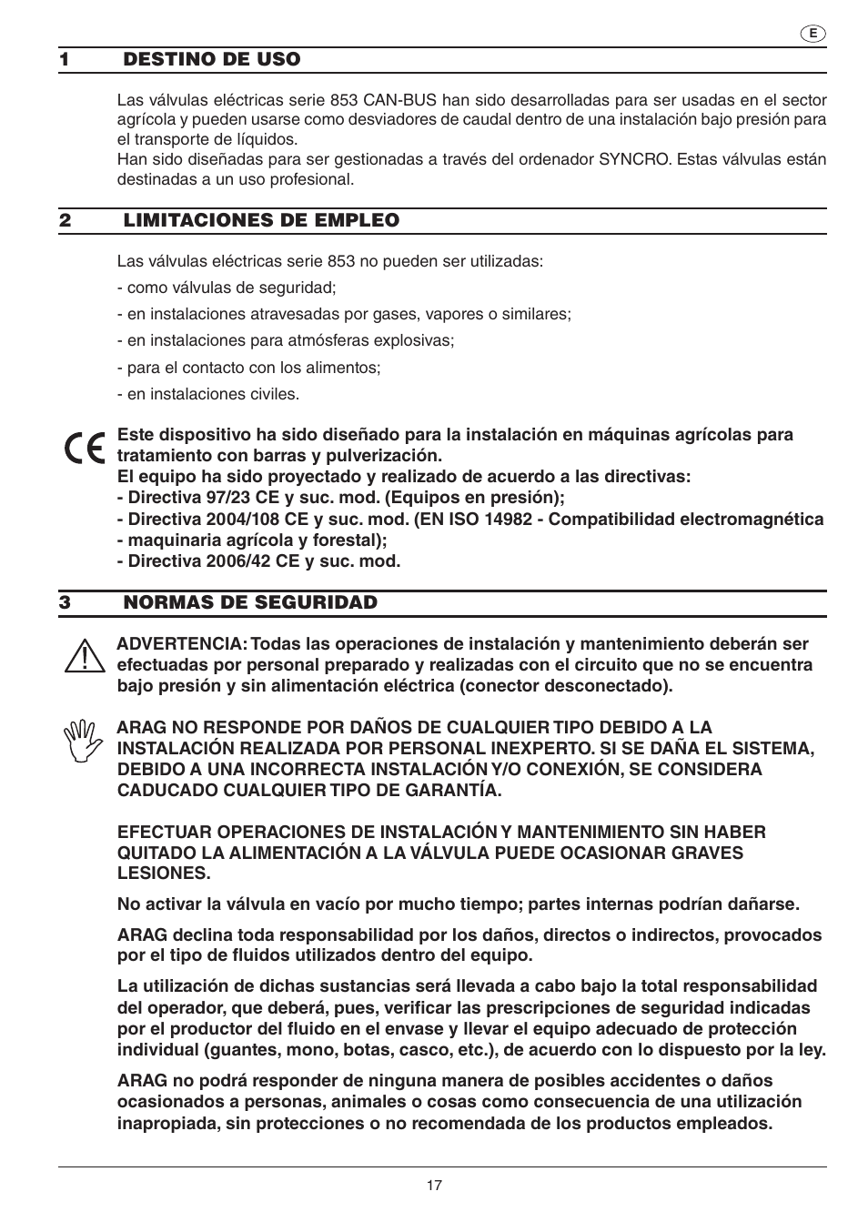 ARAG Electric ball valve with CAN-BUS connection User Manual | Page 17 / 32