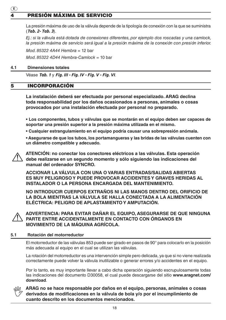 ARAG Electric ball valve with CAN-BUS connection User Manual | Page 18 / 32